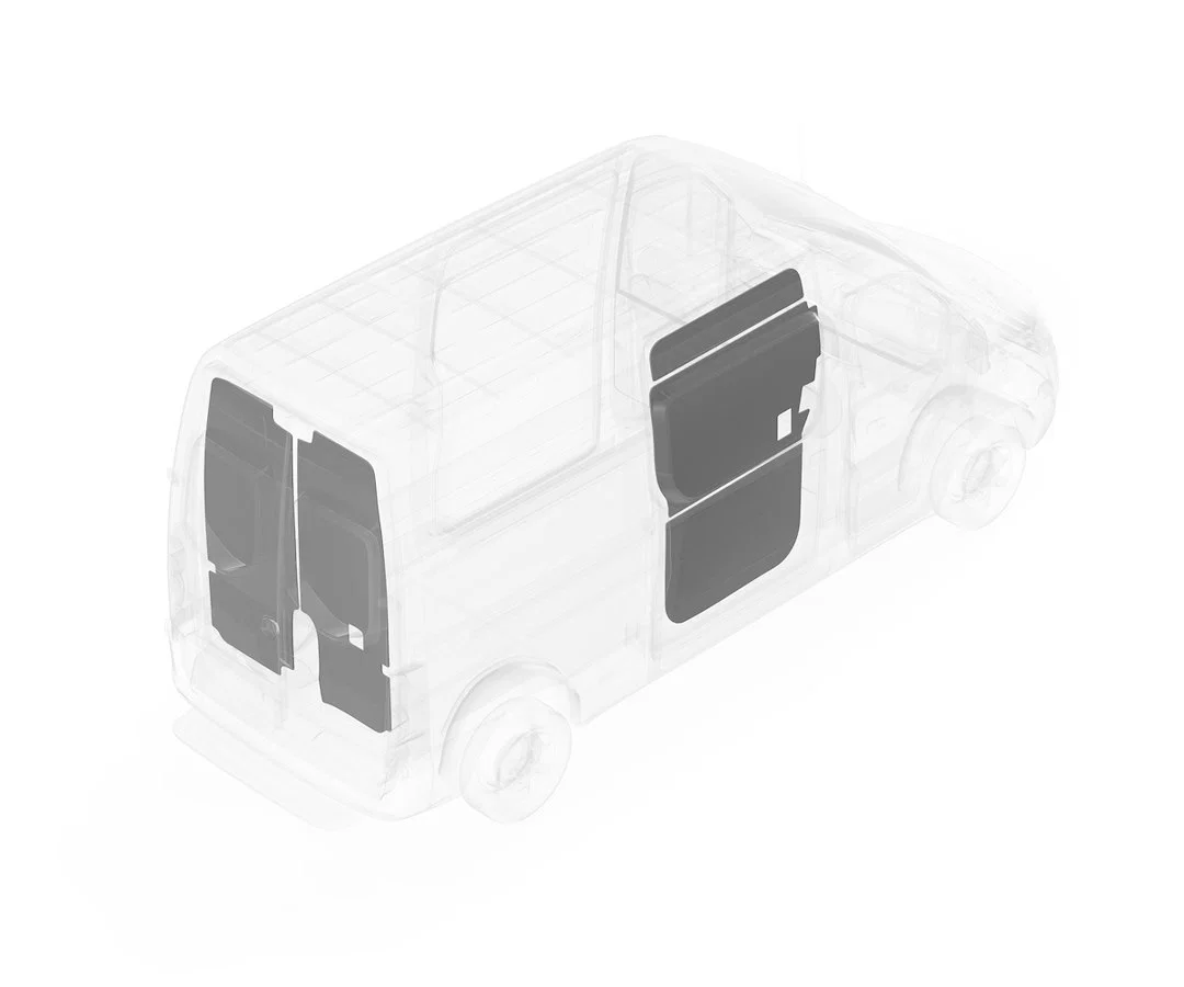 103-114-2613.HR – LEGEND FLEET Van Wall Liner, With Passenger Side Door And Rear Door Panels Gray Polypropylene Outer...